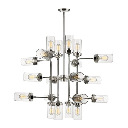 Z-Lite Calliope 20 Light Pendant, Polished Nickel & Clear 617-20PN